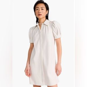 Faux leather cream mini dress